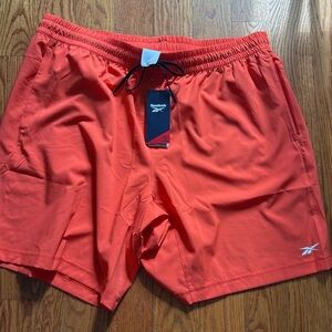 Men’s Reebok lightweight sport shorts, color 2XL, color Orange, NWT